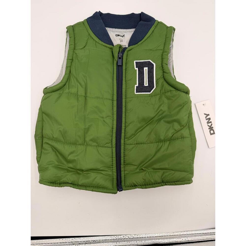 #T20‎ Sz. 3T DKNY Green puffer vest NWT